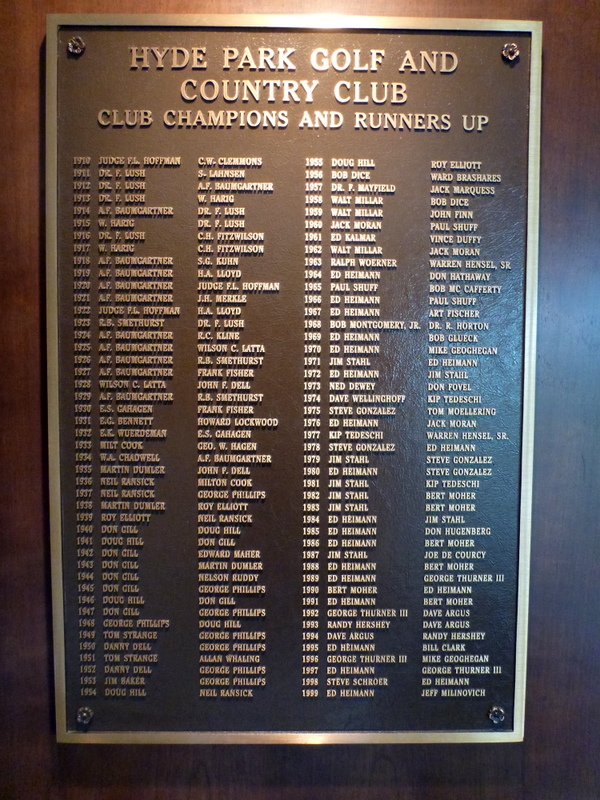 Ed Heimann has won the Hyde Park club championship so often that his victories won't all fit on one plaque.